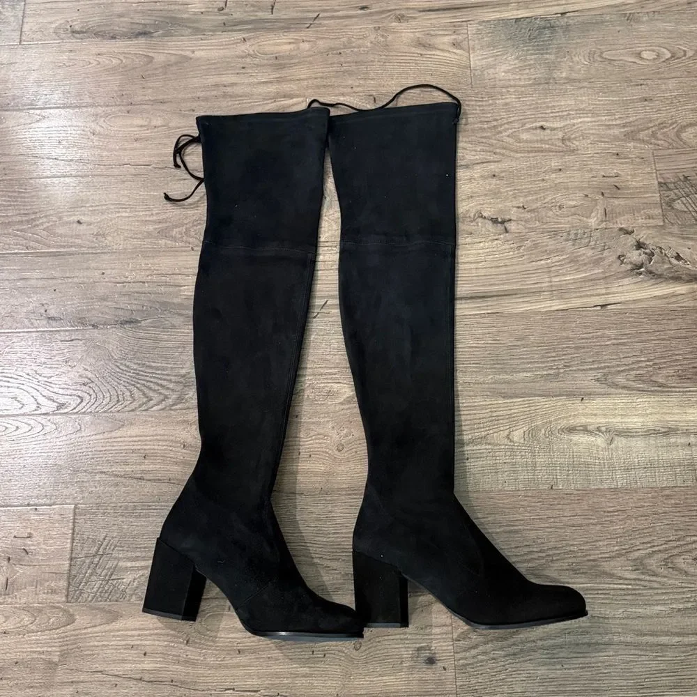 Stuart Weitzman Tieland black over Knee High Boots 11.5